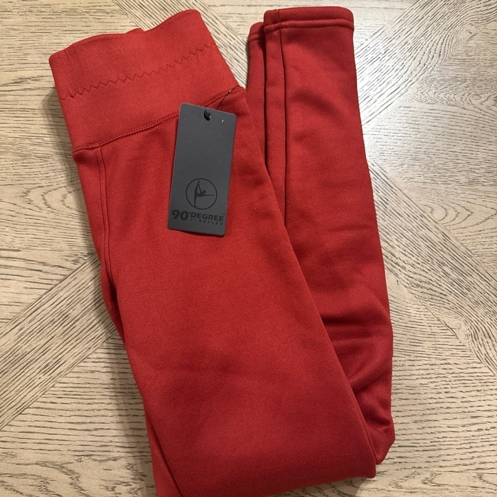 NWT 90 Degree Women's Polar Fleece Lined Legging Size Small Marsala (MSRP$78)